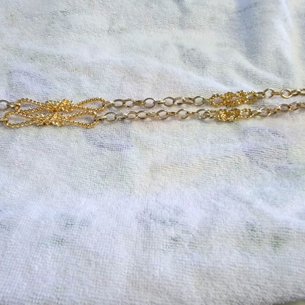 Vintage Gold Tone Ribbon Necklace